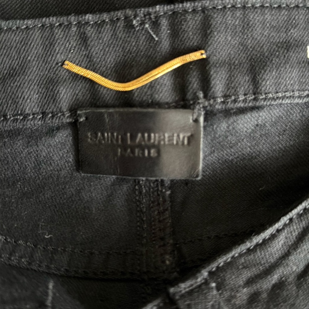 YSL Saint Laurent Paris black ankle cropped slim jeans, size 30 - Picture 8 of 14